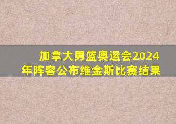 加拿大男篮奥运会2024年阵容公布维金斯比赛结果