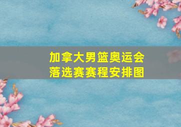 加拿大男篮奥运会落选赛赛程安排图