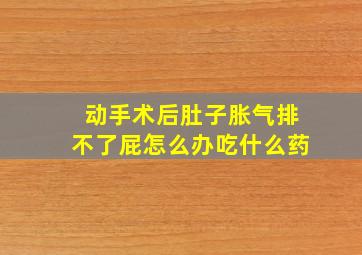 动手术后肚子胀气排不了屁怎么办吃什么药