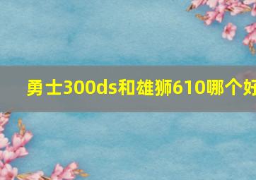 勇士300ds和雄狮610哪个好