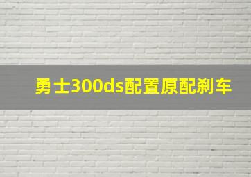 勇士300ds配置原配刹车