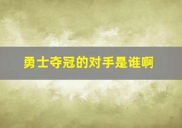 勇士夺冠的对手是谁啊