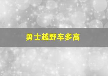 勇士越野车多高