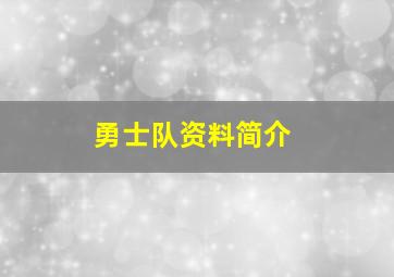 勇士队资料简介