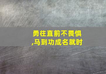 勇往直前不畏惧,马到功成名就时