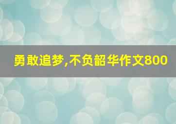 勇敢追梦,不负韶华作文800