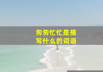 匆匆忙忙是描写什么的词语