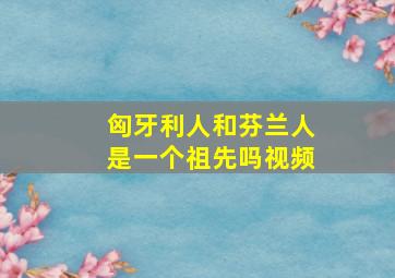 匈牙利人和芬兰人是一个祖先吗视频