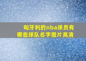 匈牙利的nba球员有哪些球队名字图片高清