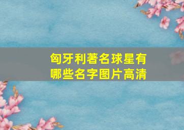 匈牙利著名球星有哪些名字图片高清