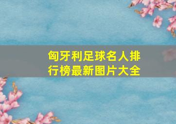 匈牙利足球名人排行榜最新图片大全