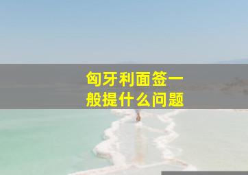 匈牙利面签一般提什么问题