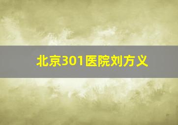 北京301医院刘方义