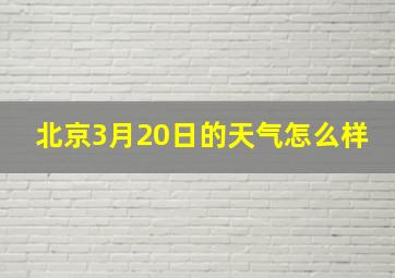 北京3月20日的天气怎么样