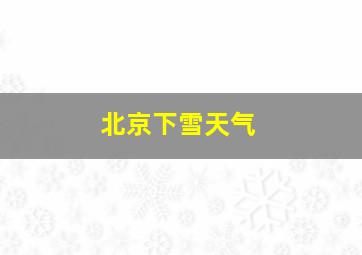 北京下雪天气