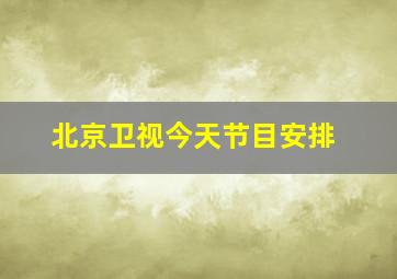 北京卫视今天节目安排