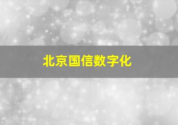 北京国信数字化