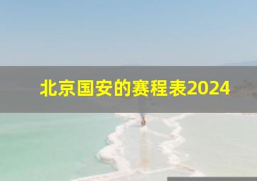 北京国安的赛程表2024