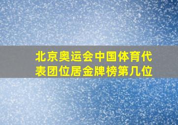 北京奥运会中国体育代表团位居金牌榜第几位