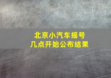 北京小汽车摇号几点开始公布结果