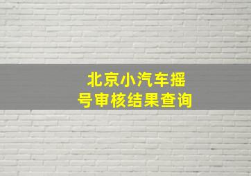 北京小汽车摇号审核结果查询