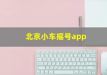 北京小车摇号app