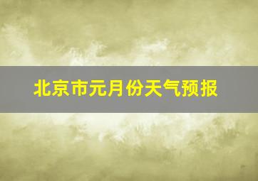 北京市元月份天气预报