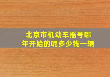 北京市机动车摇号哪年开始的呢多少钱一辆