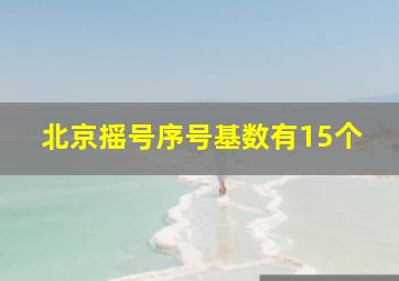 北京摇号序号基数有15个