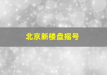 北京新楼盘摇号