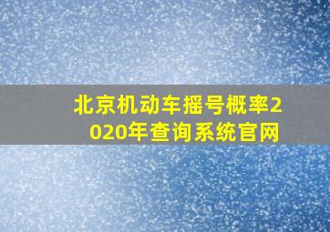 北京机动车摇号概率2020年查询系统官网