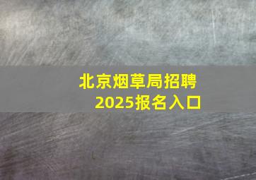 北京烟草局招聘2025报名入口