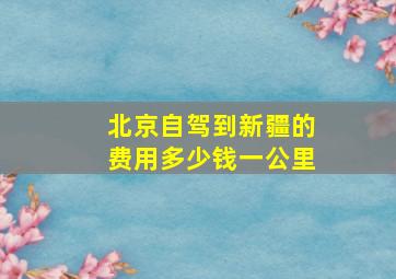 北京自驾到新疆的费用多少钱一公里