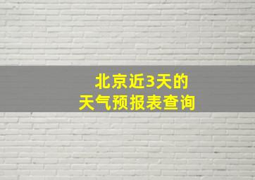 北京近3天的天气预报表查询