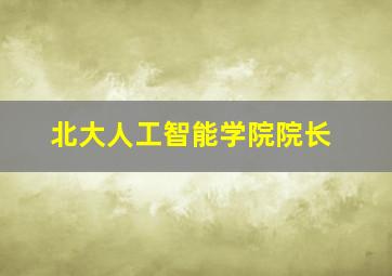 北大人工智能学院院长