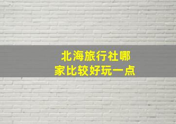 北海旅行社哪家比较好玩一点