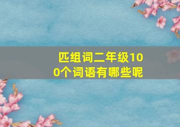 匹组词二年级100个词语有哪些呢