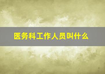 医务科工作人员叫什么