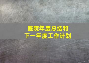 医院年度总结和下一年度工作计划