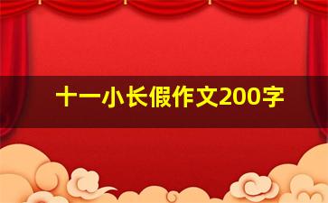 十一小长假作文200字