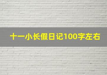 十一小长假日记100字左右