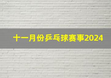 十一月份乒乓球赛事2024