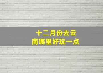 十二月份去云南哪里好玩一点