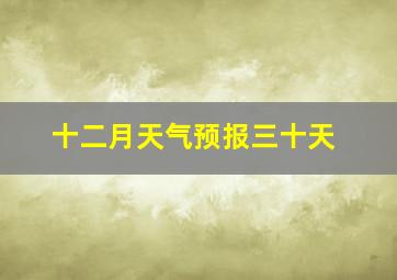 十二月天气预报三十天