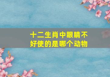 十二生肖中眼睛不好使的是哪个动物