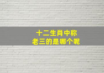 十二生肖中称老三的是哪个呢