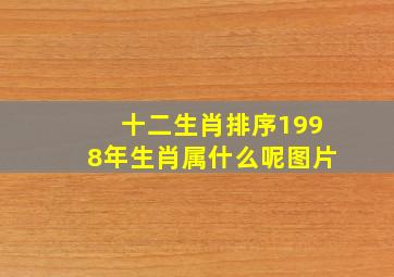 十二生肖排序1998年生肖属什么呢图片