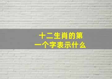 十二生肖的第一个字表示什么