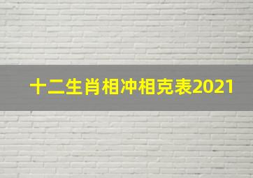 十二生肖相冲相克表2021