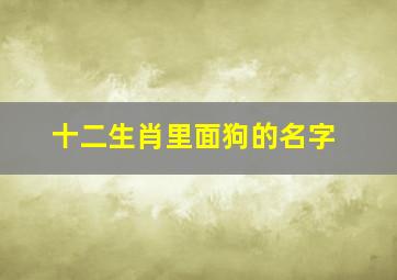 十二生肖里面狗的名字